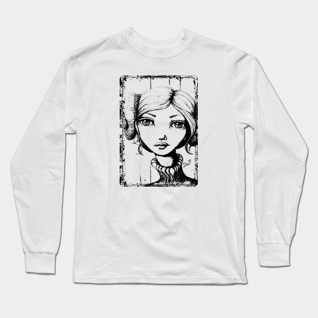 Space Buns - Outline Version Long Sleeve T-Shirt by LittleMissTyne